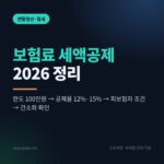 보험료 세액공제 2026 썸네일: 연 100만원 한도, 공제율 12%와 15%, 피보험자 조건